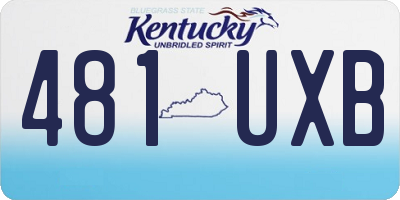 KY license plate 481UXB