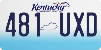 KY license plate 481UXD
