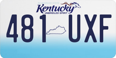 KY license plate 481UXF