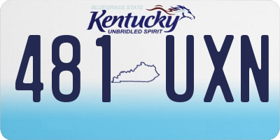 KY license plate 481UXN