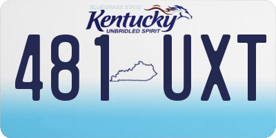 KY license plate 481UXT