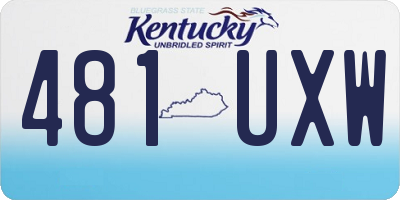 KY license plate 481UXW