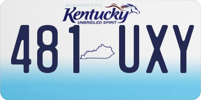 KY license plate 481UXY