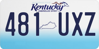 KY license plate 481UXZ