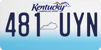 KY license plate 481UYN