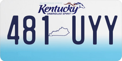 KY license plate 481UYY