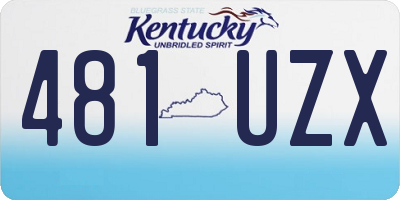 KY license plate 481UZX