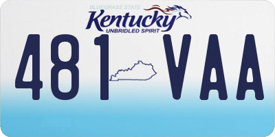 KY license plate 481VAA