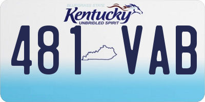 KY license plate 481VAB