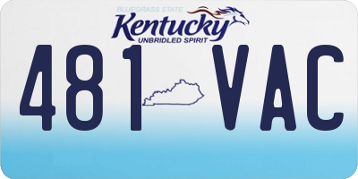KY license plate 481VAC