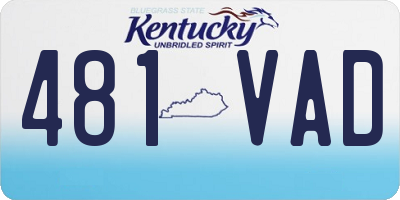 KY license plate 481VAD