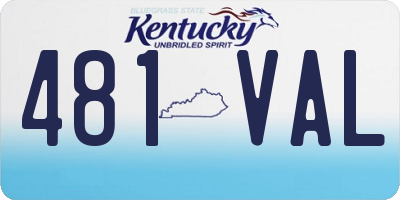 KY license plate 481VAL