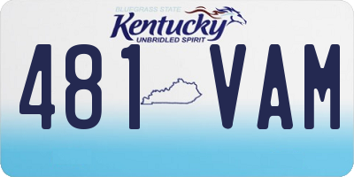 KY license plate 481VAM