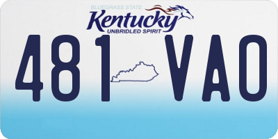 KY license plate 481VAO
