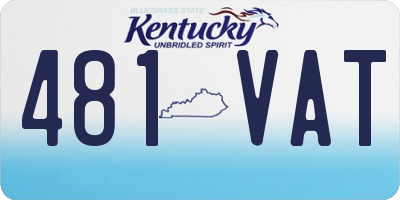 KY license plate 481VAT