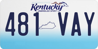 KY license plate 481VAY