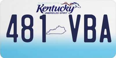 KY license plate 481VBA