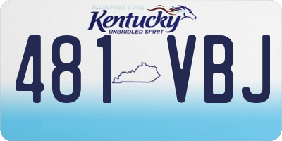 KY license plate 481VBJ