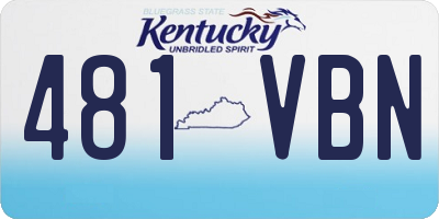 KY license plate 481VBN