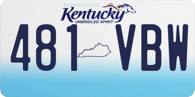 KY license plate 481VBW