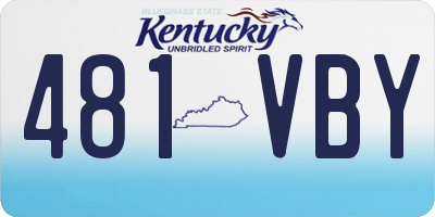 KY license plate 481VBY