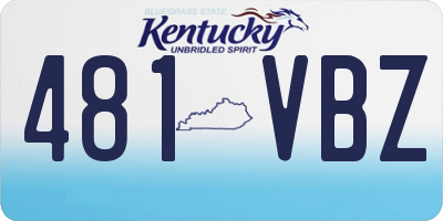 KY license plate 481VBZ