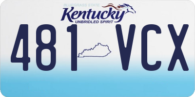 KY license plate 481VCX