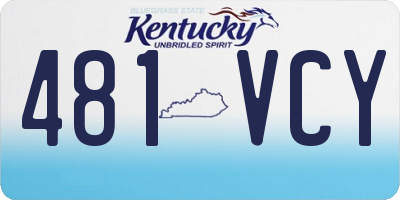 KY license plate 481VCY