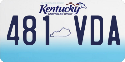 KY license plate 481VDA