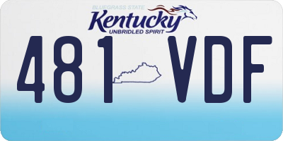 KY license plate 481VDF
