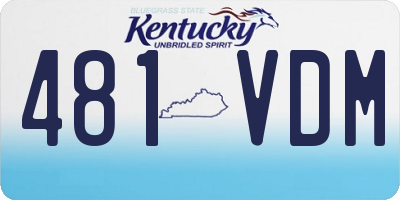 KY license plate 481VDM