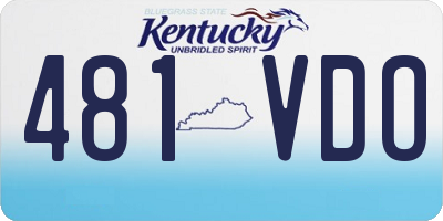 KY license plate 481VDO