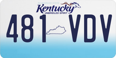 KY license plate 481VDV