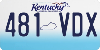 KY license plate 481VDX