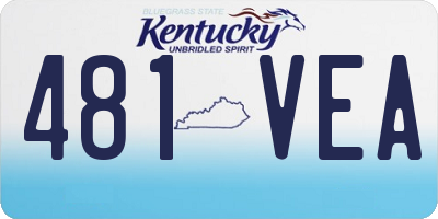 KY license plate 481VEA