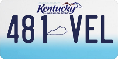 KY license plate 481VEL