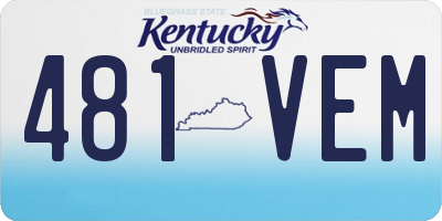 KY license plate 481VEM
