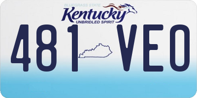 KY license plate 481VEO