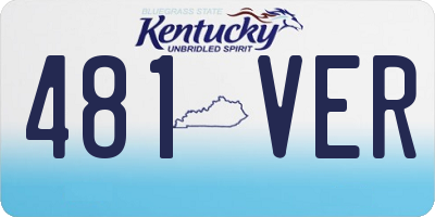 KY license plate 481VER