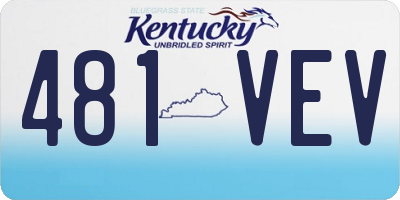 KY license plate 481VEV