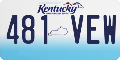 KY license plate 481VEW
