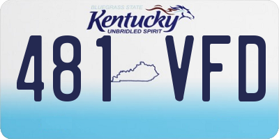 KY license plate 481VFD