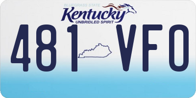 KY license plate 481VFO