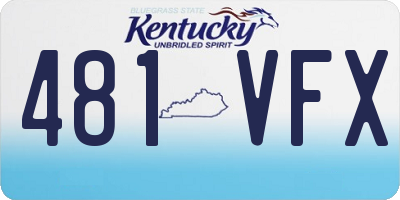 KY license plate 481VFX