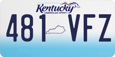 KY license plate 481VFZ