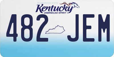KY license plate 482JEM