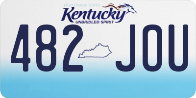 KY license plate 482JOU