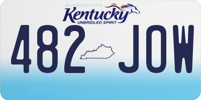 KY license plate 482JOW