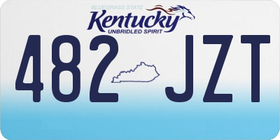 KY license plate 482JZT