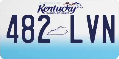 KY license plate 482LVN
